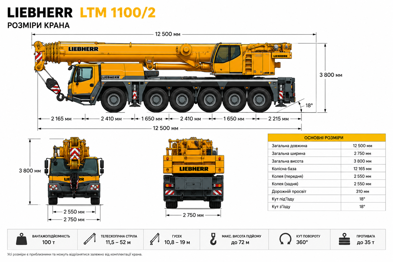 Автокран LIEBHERR LTM 1100